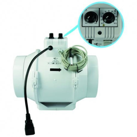 Mixed In-Line Lüfter 160mm mit Thermostat und Regler