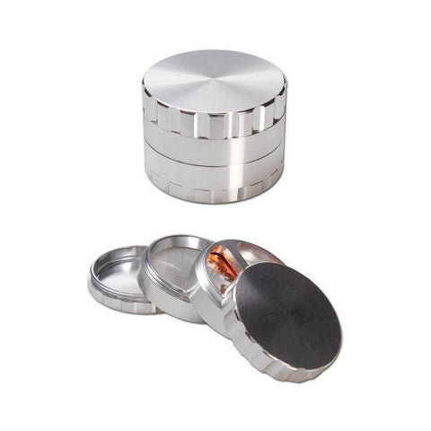 CBD & Räucherwerk Online Shop Schweiz | Propeller Aluminium Grinder 4-tlg. silber
 findest du im Viweedy Store in Basel