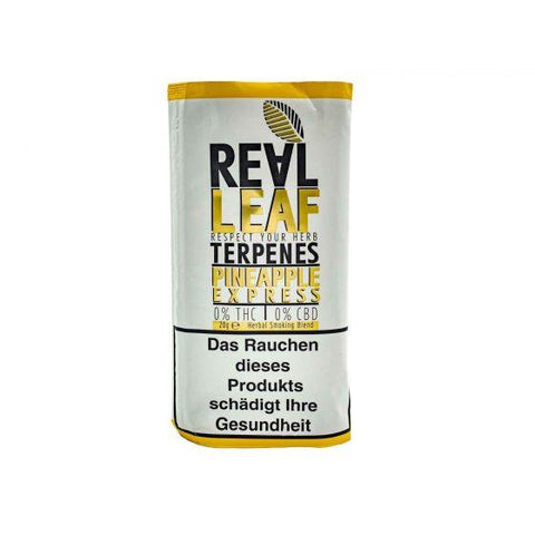 CBD & Räucherwerk Online Shop Schweiz | Real Leaf Pineapple Express nikotinfreier Tabakersatz 20g
findest du im Viweedy Store in Basel