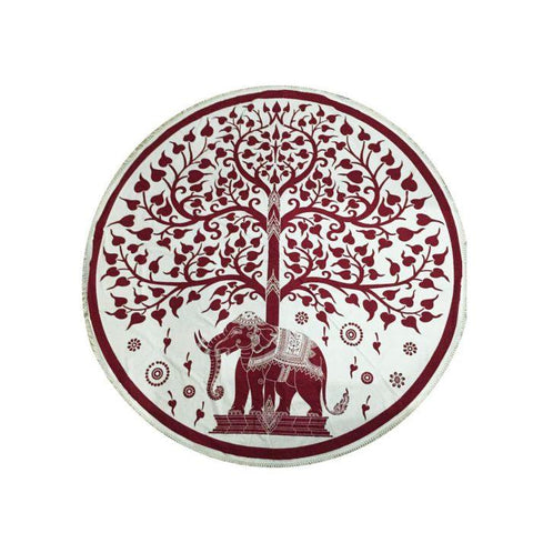 CBD & Räucherwerk Online Shop Schweiz | Runder Baumwoll Teppich Elefant mit Baum rot
findest du im Viweedy Store in Basel