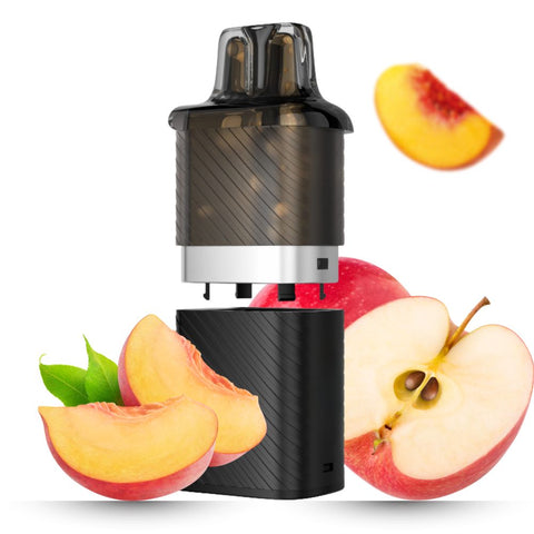 VOZOL Vista Plug pod and refill tank with apple slices, showcasing 12 ml capacity and flavor options.