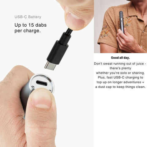 Puffco - Pivot Portable Concentrates Vaporizer USB-C battery with fast charging and up to 15 dabs per charge