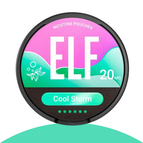 Elfbar ELF Snus Nikotinbeutel Cool Storm 20mg - tabakfreie Nikotinpouches in kreativem Design.