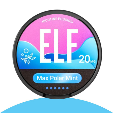 Elfbar ELF Snus Nikotinbeutel Max Polar Mint 20mg, tabakfrei für diskrete Anwendungen.