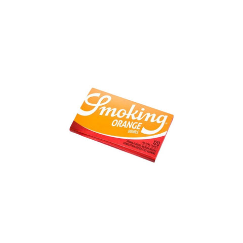 Smoking Orange Double Window Papers pack featuring 20% more sheets for quality rolling experience.