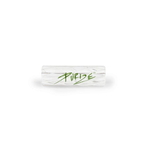Purize Spiral Glas Tip 9 mm featuring a sleek white design with green branding for a smooth smoking experience.