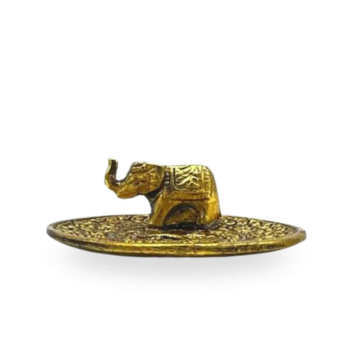 Elefanten-Duftstäbchen- und -kegelhalter aus Messing
