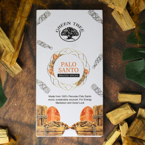 Green Tree Palo Santo Smudge Bricks - 15 Stück mit Räucherhalter