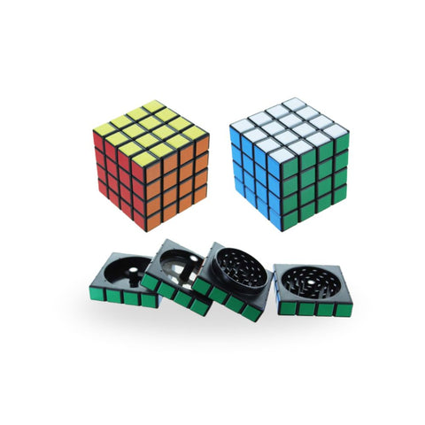 Rubik Cube - Acrylic Grinder, stylischer 4-teilig Grinder in Form eines Zauberwürfels, 58mm groß, in farbenfrohem Design.