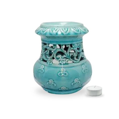 Aromabrenner - Türkis mit eleganten Ornamenten