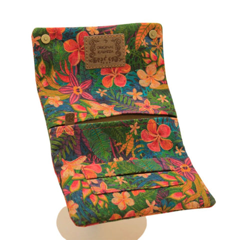 Kavatza - Tabaktasche Cork TPC52-CR Exotic Dream Deluxe mit buntem Blumenmuster aus Kork.