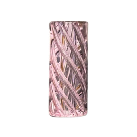 Glass Spiral Filter TIP - 10mm in pink with swirl design, perfect for an enhanced smoking experience.
