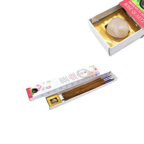 Green Tree - Gemstone & Incense Sticks Love - Rose Quartz