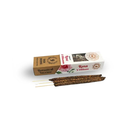 Green Tree - Rose & Olibanum Botanical Incense Sticks packaging with incense sticks displayed.