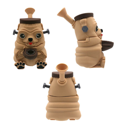 Frankendog silicone bong featuring a cute dog design, compact, heat-resistant, and perfect for travel.