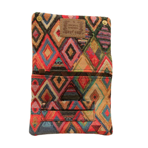 Kavatza - Tabaktasche Cotton TP55-CR Diamonds Deluxe in buntem geometrischem Design, handgefertigt und funktional.
