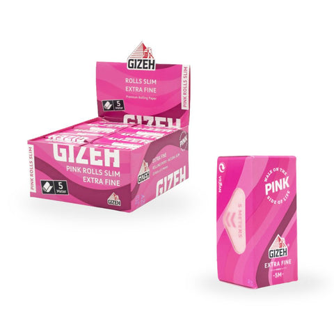 GIZEH All Pink Rolls Slim Box Display - 20 Rollen
