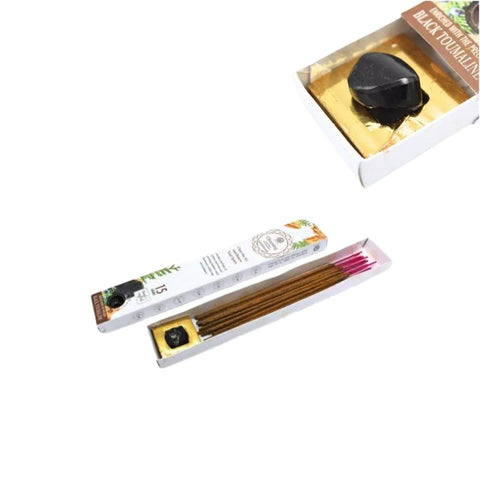 Green Tree - Gemstone & Incense Sticks Cleansing - Black Tourmaline