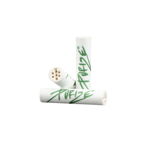Purize Xtra Slim Aktivkohlefilter im 10er-Pack für ein milderes Raucherlebnis mit Kokosnuss-Basis.