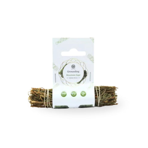 Mountain Sage - Smudge Stick in der Verpackung, geeignet für Erdung und energetische Reinigung.