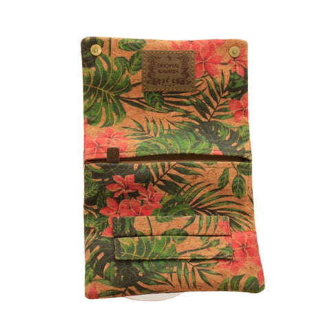 Kavatza - Tabaktasche Cork TPC51-CR Sweet Hibiskus Deluxe mit floralem Design aus Naturkork
