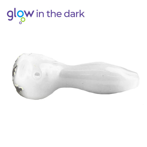 Pipa in vetro bianca che si illumina al buio 10 cm