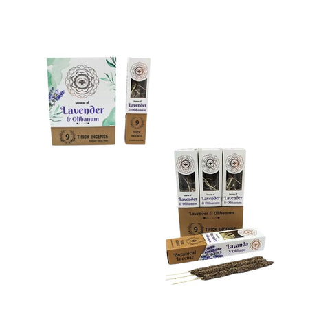 Green Tree - Lavender & Olibanum Botanical Incense Sticks Verpackung und Stäbchen zur sanften Räucherung.