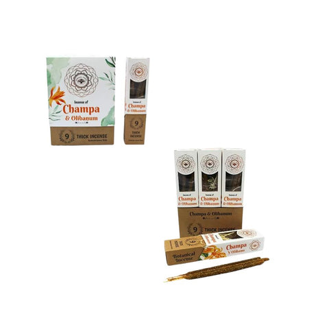 Green Tree - Champa & Olibanum Botanical Incense Sticks, Packung und Stäbchen für florale Räucherung.