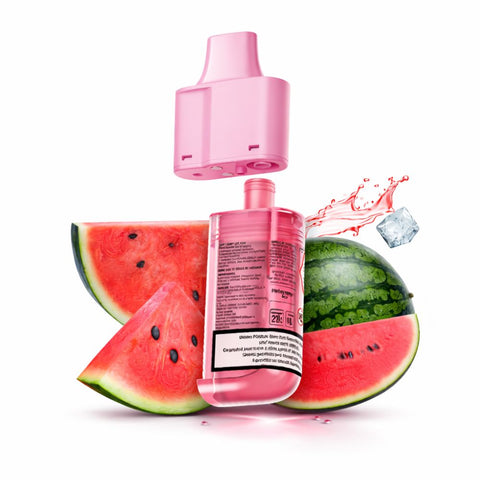 LOST MARY LUX 7000 Pods Refill in pink with watermelon slices and ice cubes.