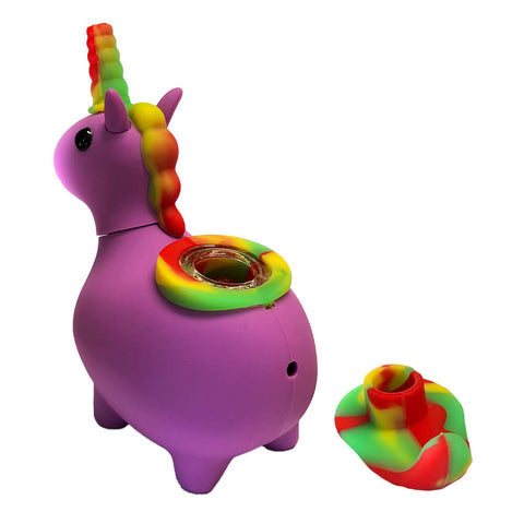 Purple Unicorn Silicone Pipe