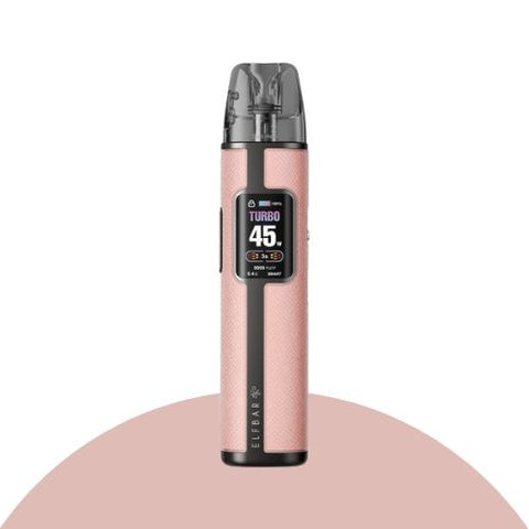 ELFBAR ELFX Pro Pod System Kit in pink with digital display and compact design for enhanced vaping experience.