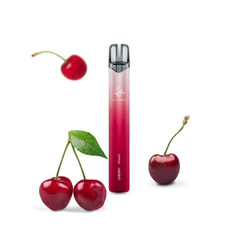 ELFBAR - 1000 Einweg in cherry flavor surrounded by fresh cherries for a delightful vaping experience.