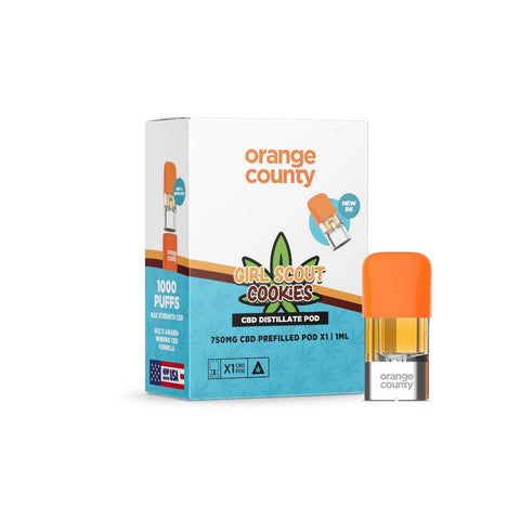 Orange County - CBD Prefilled Pod1 ml 750 mg, Girl Scout Cookies, 750 mg CBD Distillate, gebrauchsfertiger Pod