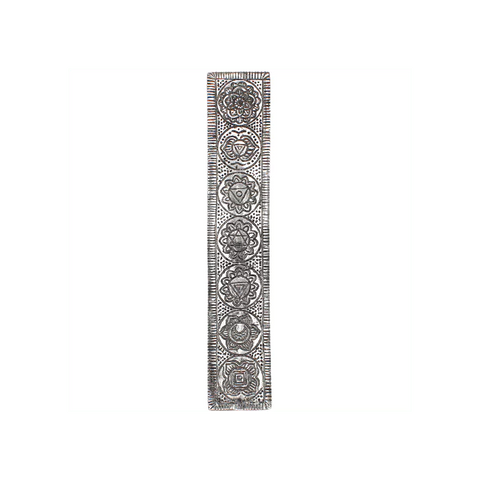 Porte Encens 7 Chakras Finition Argent Antique