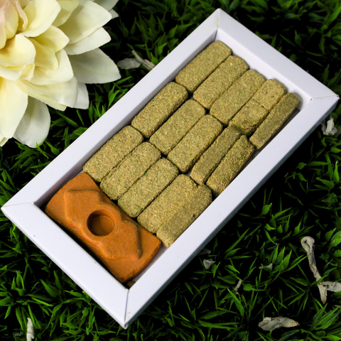 Green Tree White Sage Smudge Bricks - 15 Stück mit Räucherhalter