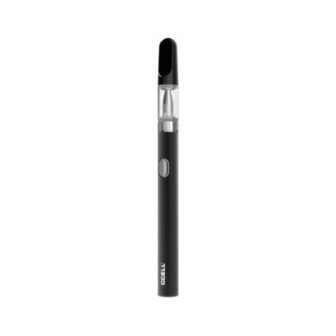 CCELL M3b Pro vape pen battery, sleek stainless steel design with adjustable temperature for optimal CBD enjoyment.