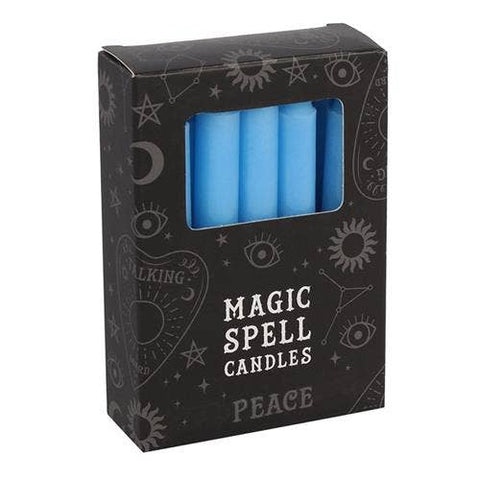 Green Tree Magic Spell Candles Peace mit 12 hellblauen Zauberkerzen
