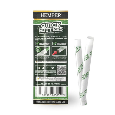 HEMPER Quick Hitter 2er-Pack Verpackung mit kompakten Einweg-One-Hittern für diskrete Nutzung
