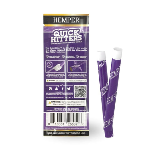 HEMPER Quick Hitter 2er-Pack mit Anleitung und zwei Einweg-One-Hittern in lila Verpackung