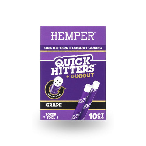 HEMPER Quick Hitter Dugout Pack mit 10 Quick Hittern in Trauben-Geschmack und Aufbewahrungsbox