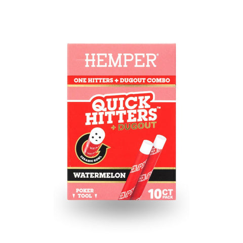 HEMPER Quick Hitter Dugout Pack mit 10 Hittern und Wassermelonen-Geschmack in kompakter Verpackung