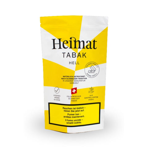 Heimat RYO Original Hell Schweizer Drehtabak aus Virginia und Burley, erhältlich in den Packungsgrössen 30 g, 80 g und 250 g