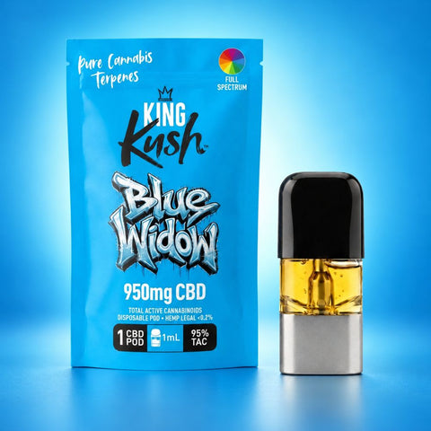 King Kush Blue Widow CBD Vape Pod <0.2% THC schweiz viweedy shop