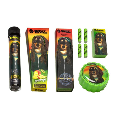 Kompaktes Zubehör-Geschenkset mit Grinder, Papers, Cones und Aktivkohlefiltern