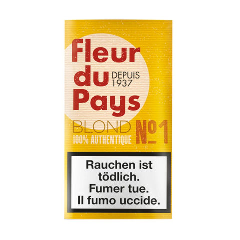 Fleur du Pays - BLOND NO1 25g pack featuring classic design and warning labels.