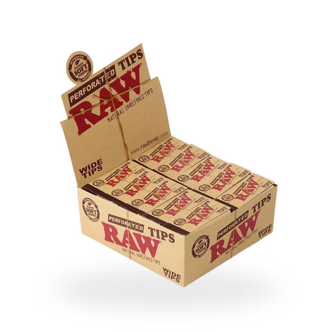 RAW Perforierte Wide Tips Box mit 50 Blöcken à 50 Tips (57x25 mm). Stabil, ungebleicht und ideal für Vielnutzer. Jetzt bei Viweedy bestellen.