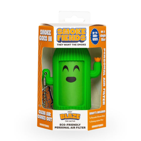 Smoke Fiends Eco Friendly Personal Air Filter Blaze The Cactus, kompakter Rauchfilter im Kaktus-Design zur Reduzierung von Rauch und Gerüchen