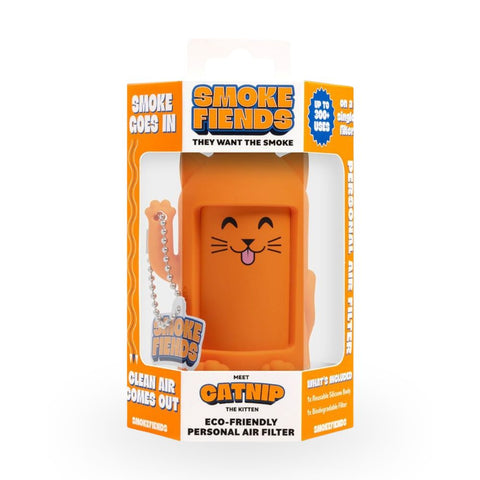 Smoke Fiends Eco Friendly Personal Air Filter Catnip The Kitten, kompakter Rauchfilter im Katzen-Design zur Reduzierung von Rauch und Gerüchen