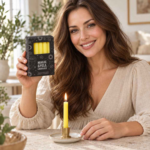 Green Tree Magic Spell Candles Success - 12 gelbe Zauberkerzen
