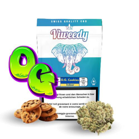 CBD Blüten Indoor - O.G. Cookies Viweedy Premium Indoor CBD Blüten mit intensivem Aroma & hohem CBD-Gehalt